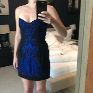 Strapless beaded mini dress